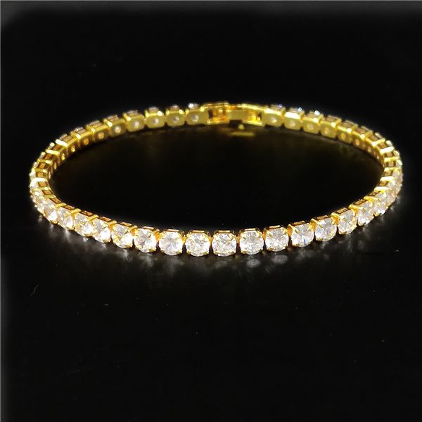 

cuban link chains 4mm women's copper micro zircon bracelet fashion bracelet, Silver