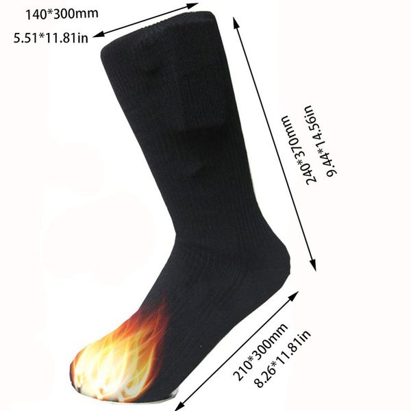 

3v thermal cotton heated socks men women battery case battery operated winter foot warmer electric socks warming sock, Black