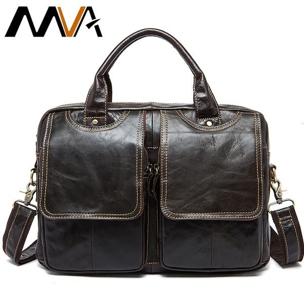

mva men's bag/briefcase leather office/lapbag for men's genuine leather bag business document man briefcase handbag 8002-1 cj19121