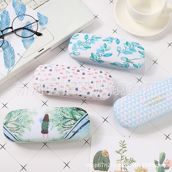 

male and female students hipster cute ins simple portable iron plate anti-fall box glasses case glasses case