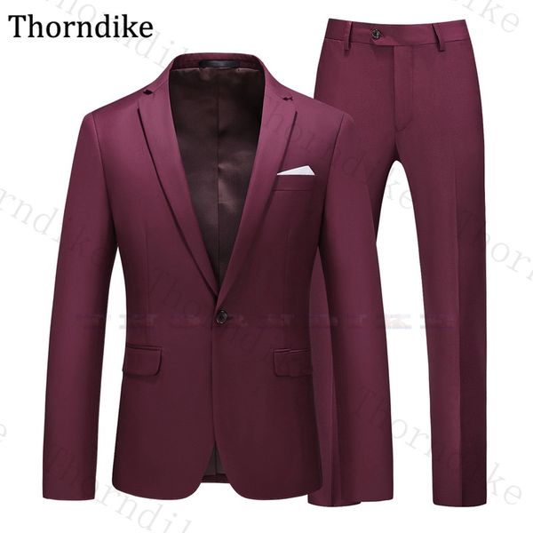 

торндайк wine red groom смокинги solid slim fit мужской костюм для венчания носить случайный elegant островерхими отворотом формальные делов, White;black