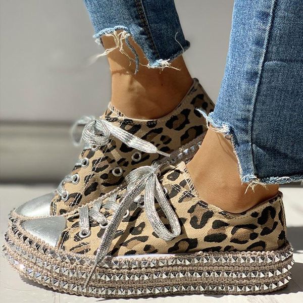 

women autumn sneakers woman canvas leopard cross lace up ladies rivets flat comfort elegant women's shoes fashion, Black
