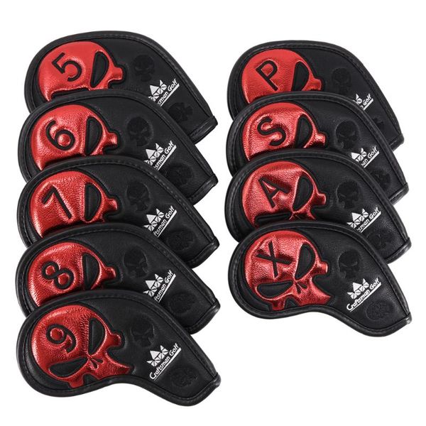 

golf headcover iron covers skull pattern golf clubs protector pu leather ing