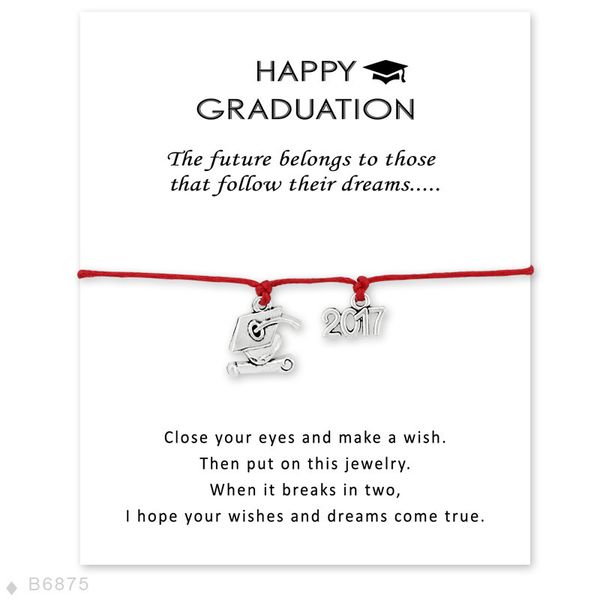 

graduation gift for school leavers 2019 2020 graduate trencher cap square college cap diploma charm bracelets for women, Golden;silver