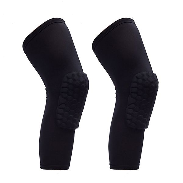 

2 pcs/set leg sleeve protective pad kneepad honeycomb knee pads outdoor sports support guards wholesale b2cshop, Black;gray