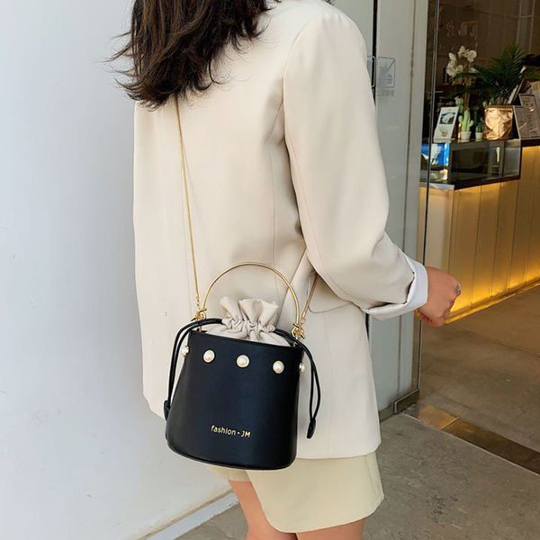

handbags ladies fun fluffy pearl leather women's england street bucket bags large capacity crossbody bags