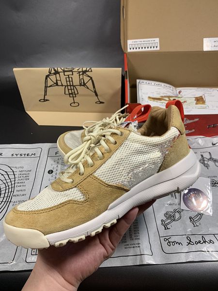 

new released tom sachs craft mars yard ts nasa 2.0 shoes aa2261-100 natural/sport red-maple causal shoes