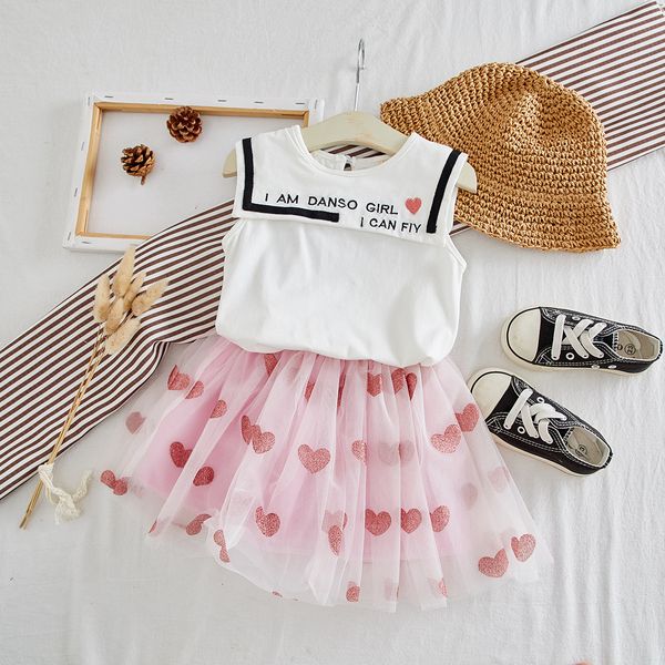 

2020 girls dress 2020 summer style girls clothing sets бабочка без рукавов полосатая футболка+бант короткая юбка 2 шт. костюмы для девочек, Red;yellow