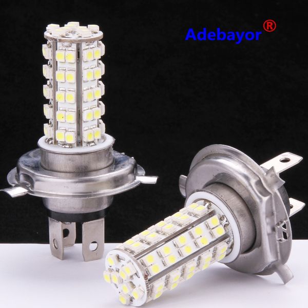 

4 pcs car styling 68 led smd h4 bulb fog light lamp headlight 1210 3528 68 smd 12v white