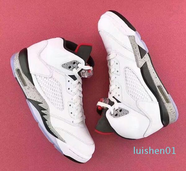 

white cement 5s online wholesale discount basketball shoes with box men size 40-47 11l