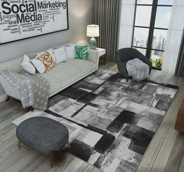 Nortic Style Geometric Pattern Drawing Room Carpet Living Room Study Floor Mat Tea Table Foot Pad Door Entrance Rug Easy Wash Anti Skid Beaulieu