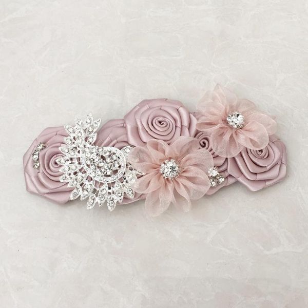 

6 "x 3" ручной работы румяна розовый рулонная роза розетка аппликация для головы группа пояс створки, Slivery;white