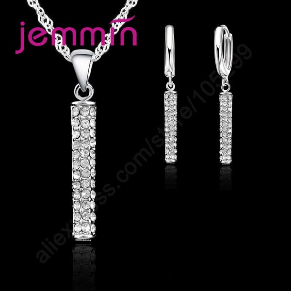 

jemmin магия женский 925 sterling silver длинные цепи кулон ожерелье серьги ювелирные наборы 925 серебра для девочек подарка, Black