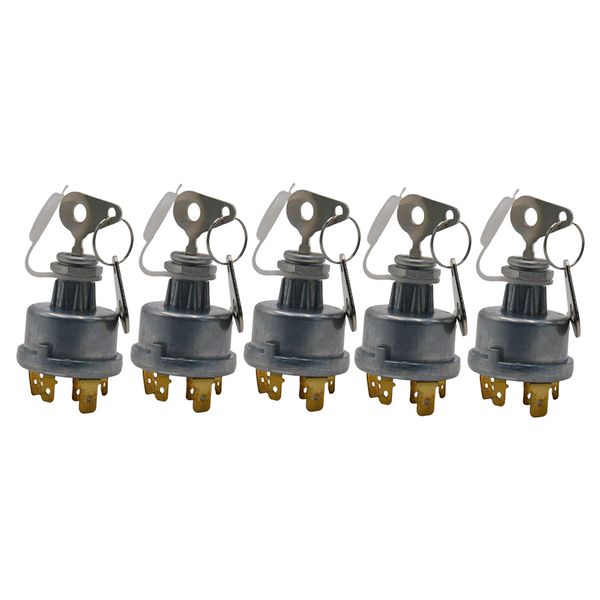 

5pcs 4pin 12v/24v metal tractor ignition switch with 2 key for lucas 35670