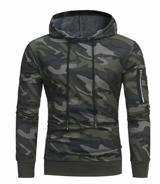 

2020 весна мужского камуфляж толстовка army green пуловера с капюшоном мужской топы с длинным рукавом сыпучего homme толстовки, Black