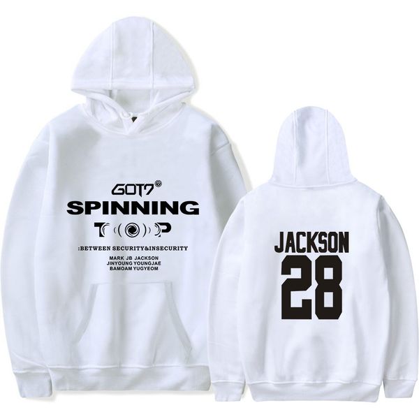

korea group got7 hoodies sweatshirts men/women long sleeve autumn winter pullovers casual fashion got7 hooded, Black