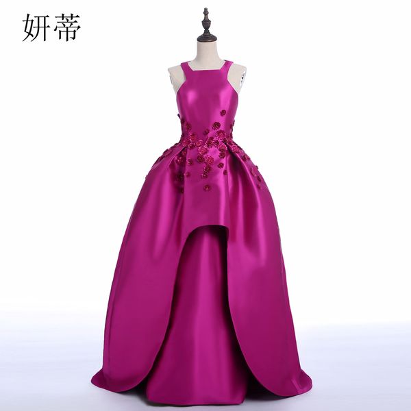 

solid three-dimensional flower with crystal evening prom dress square collar strapless shoulder belly hidden formal gown red, White;black