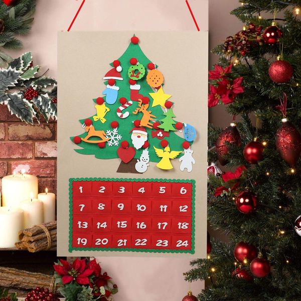 

60x90cm christmas tree felt advent calendar countdown to christmas homemade advent calendar party decoration