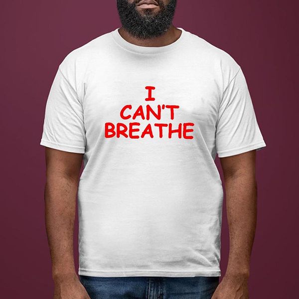 

men's t-shirts 2020 new arrival mens i can't breathe print short sleeves t-shirt male casual style shirts cotton blend size s-3xl, White;black