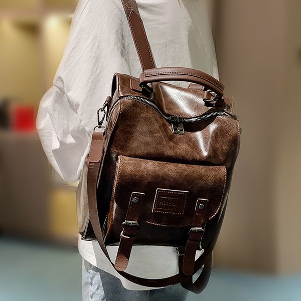 

women pu leather backpack female fashion rucksack brand designer vintage shoulder bag mochila escola school bag backpack mochila