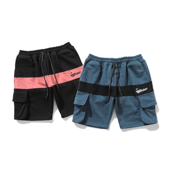 

2020 summer men's shorts purchasing foreign trade explosion models hit the color stitching cotton shorts men's casual pants handso, White;black