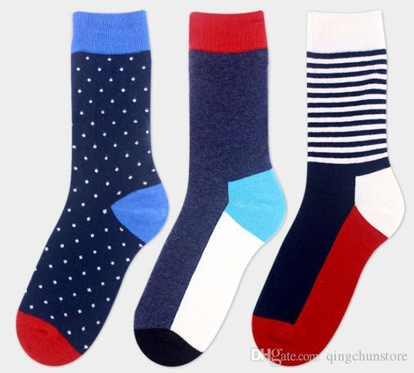 

wholesale- happy socks fashion men's square socks men's casual cotton socks 4 colors 2019, Black