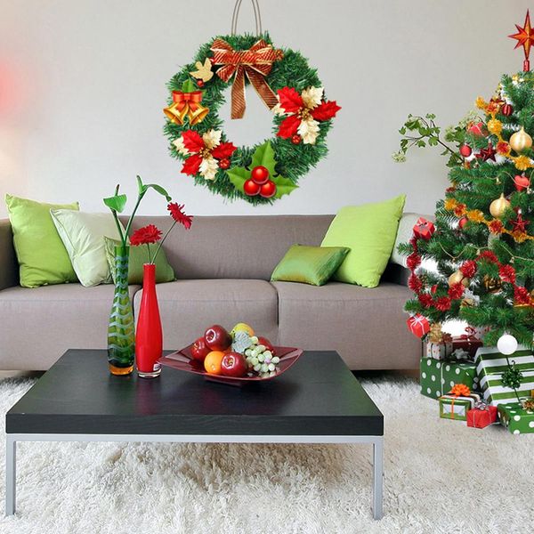 

2020 christmas garland green bare xmas door wreath christmas decor