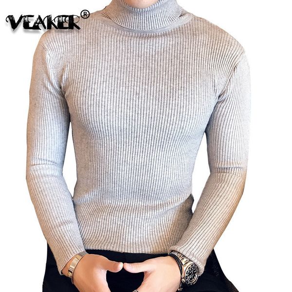 

2018 fashion mens turtleneck sweaters pullover male autumn winter slim fit sweater trendy black turtle neck knitted pullovers, White;black