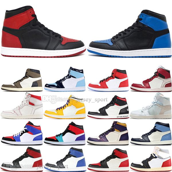 

ellers new 1 high og travis scotts cactus jack unc mens basketball shoes 1s 3 banned bred toe men sports designer sneakers trainers, White;red