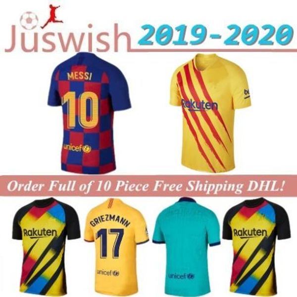 

fc barcelona soccer jerseys 19 20 ansu fati 2019 2020 messi griezmann de jong maillot de football shirt men uniform mayorista, Black;yellow