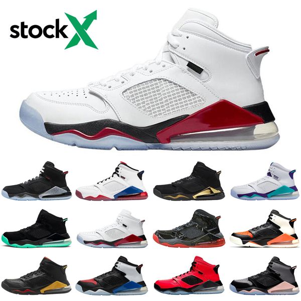 

fashion mars 270 270s stock x mens basketball shoes jumpman black metallic bred dmp infrared fire red athletic men trainers sports sneakers, White;red