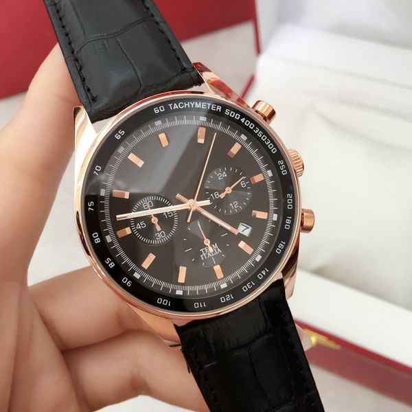 

2020 quartz military watch men dress watches genuine leather wristwatches fashion casual watches black/brown band steel with box, Slivery;brown