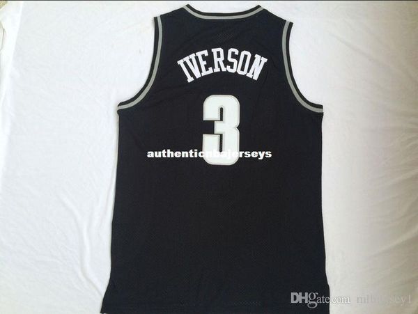

#3 allen iverson college jersey hoyas basketball jerseys mens 100% double stitched xs-6xl vest jerseys nca, Black;blue