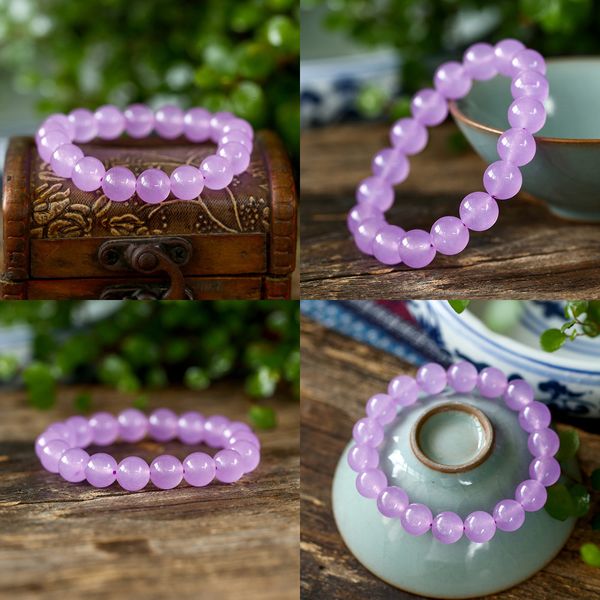 

beaded jewelry purple chalcedony bracelet lilac chalcedony hand string crystal ornaments violet jewelry shamballa bracelets fashion jewelry, Black