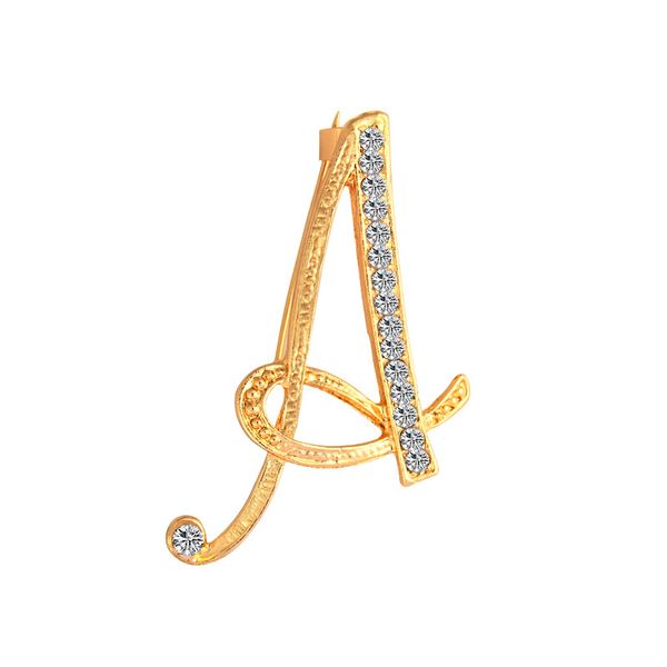 

new 26 letters a-z brooches for women men statement fashion pins clothes bag accessories jewelry gift, Gray