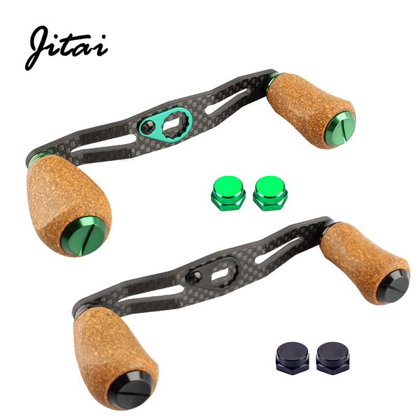 

baitcasting reels jitai 7*4mm/8*5mm carbon fiber fishing reel handle rubber cork rocker knob bait casting with 7*4mm assembly adapter