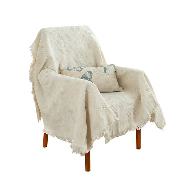 230cm X 250cm Solid Color Sofa Cover Thick Knit Blanket Sofa Chair