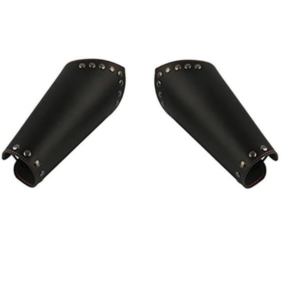 

hzman faux leather arm guards - medieval cross bracers, Black