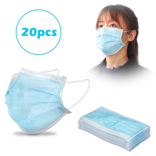 

20 pcs/lot disposable face mask with elastic earloop anti-foaming splash anti dust masks
