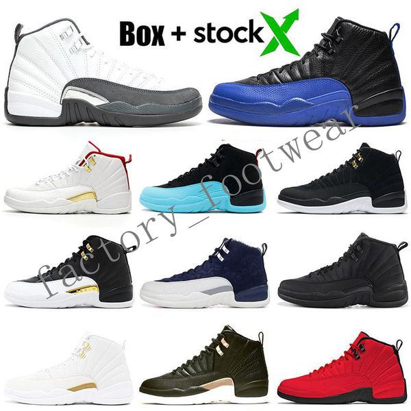 

2020 new 12 mens basketball shoes jumpman 23 trainers 12s reverse taxi xii ov white punch dark grey designer sneakers 7-13