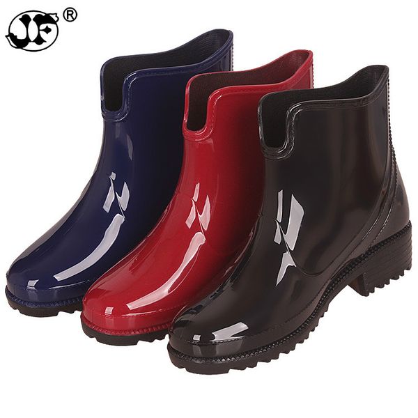 

2019 new rubber boots for women pvc ankle rain boots waterproof trendy jelly women boot elastic band rainy shoes woman88, Black