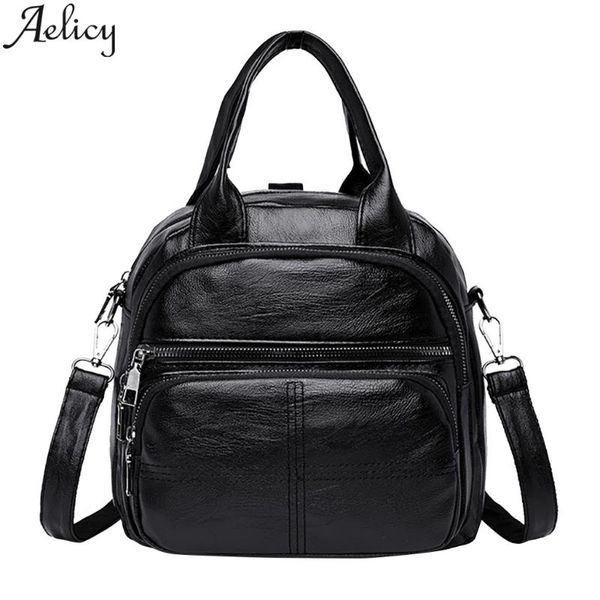 

aelicy backpack women leather fashion woman bags designers leisure solid large capacity womens backpacks anti theft
