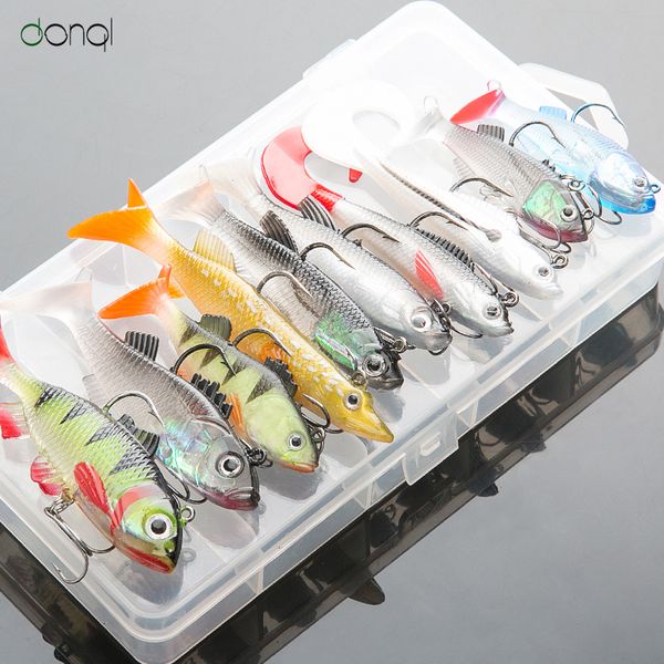 DONQL Soft Lure Kit Set Wobblers Pesca Esca artificiale Esche da pesca in silicone Spigola Pesca alla carpa Piombo Pesce Jig T191020