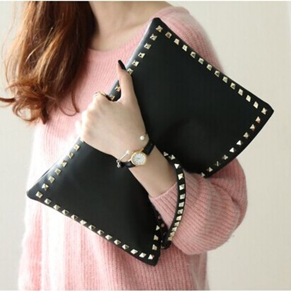 

women's bag new clutch bag female star models big fashion rivet envelope