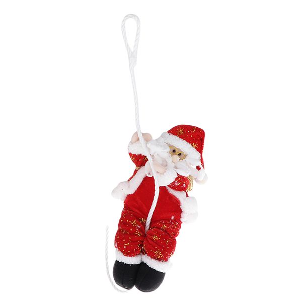 

1pcs christmas santa claus ornaments decorations tree hanging figurines collection doll pendant small traditional holding home decor, Black