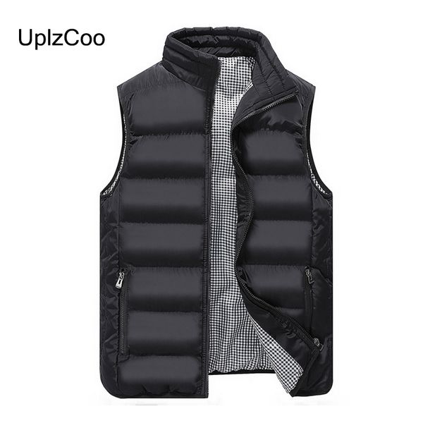 

uplzcoo 2019 2019 new sleeveless vest warm men's stitching vest autumn and winter foreign trade explosion models slim fm106, Black;white