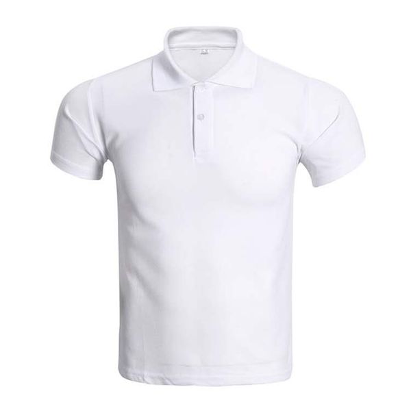 

new fashion men polo shirt 100% polyester classic lapel t shirt man's solid plus camisa polo short sleeve casual shirts, White;black