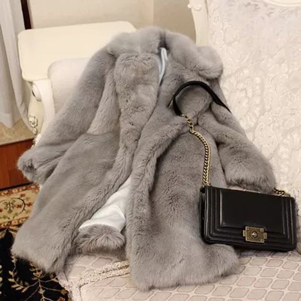 

new style high-end fashion women faux fur coat 17s21, Black