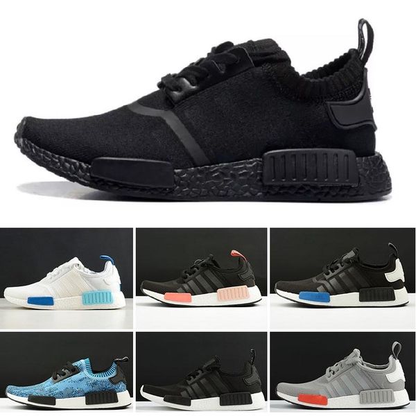 

2019 black white red men women running shoes nmd r1 primeknit japan triple og pink runner breathable sports shoe trainer fashion sneakers