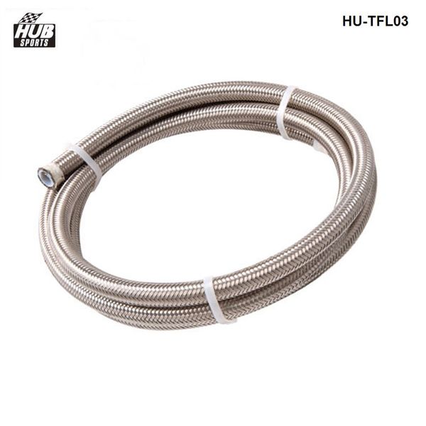 

50m braided stainless steel hydraulic brake fuel line hose ptef core hose track drift racing hu-tfl03